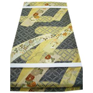 きものしらゆり 本場筑前博多織 紬地 さつま色泥染 袋帯 正絹 仕立て