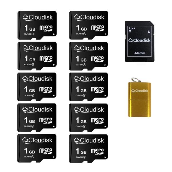 Cloudisk Micro SDカード1 GB(10個セット) フラッシュカード クラス4、SDア...