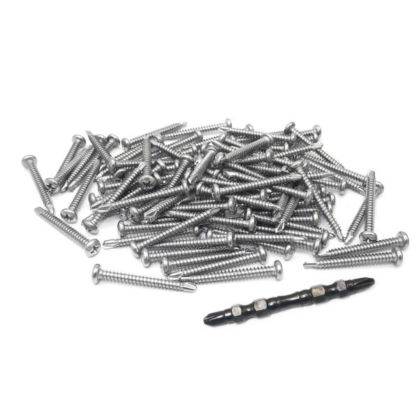 M4.2 × 38mm ステンレスビス ドリルネジ タッピングねじ 100個入り