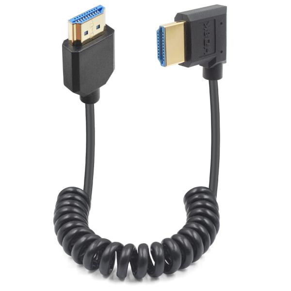 Duttek HDMI 8K L型変換ケーブル 短い 48Gbps L字型コイル 右向きオスオス ダ...
