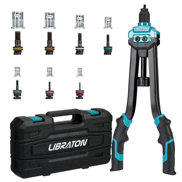 LIBRATON ハンドナッターセット 両手式 M3/M4/M5/M6/M8/M10/M12 ブライ...