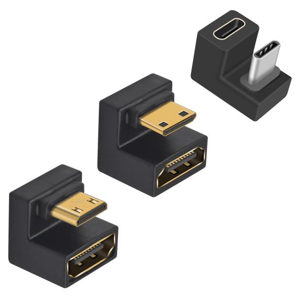 Duttek 180度 Mini HDMI HDMIアダプター アップ&amp;ダウンアングル [48Gbp...
