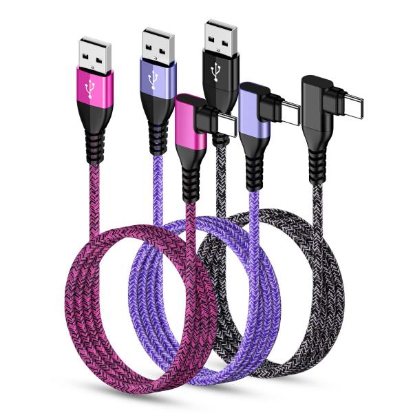 AbcPow USB Type C ケーブル L字 【3本セット*1.8M】 iPhone 15充電...