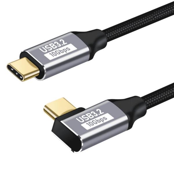USB Type C ケーブル L字 100W PD急速充電 USB 3.2 10Gbps 高速デー...