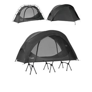 VIDALIDO ソロテント 1-2人用 キャンプテント 自立式 コットテント TC 通気 防風 軽量 簡易テント 2点セット カーキー（インナーとフ