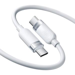 toocki USB C ケーブル 1M 60Wシリコン素材 ホワイト PD/QC 急速充電 タイプC 絡まない 断線防止 充電 結束バンド付き iP
