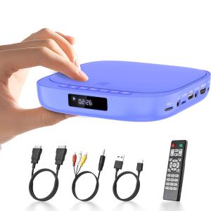 ミニDVDプレーヤー1080Pサポート DVD/CD再生専用モデル リージョンフリー CPRM対応、Blue-ray非対応、USB/TFカード再生、H