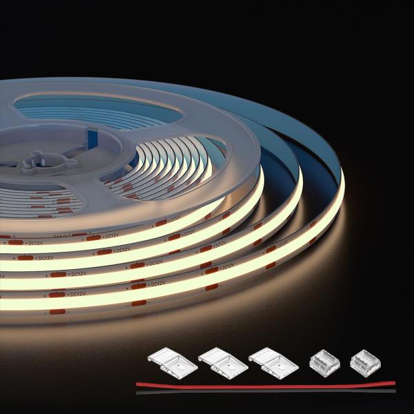 FCOB COB LEDテープライト 480LEDs/m 5M 昼白色 4000K フレキシブル 高...