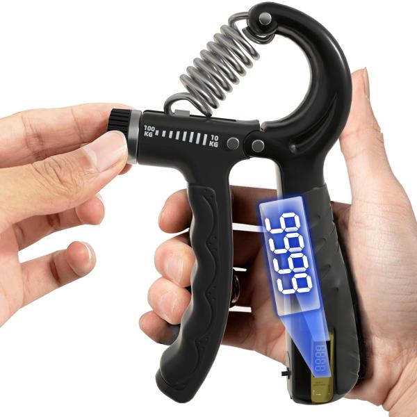 TattiOut 握力グリップ ハンドグリップ 10-100kg 可変式 電子カウンター 握力 トレ...