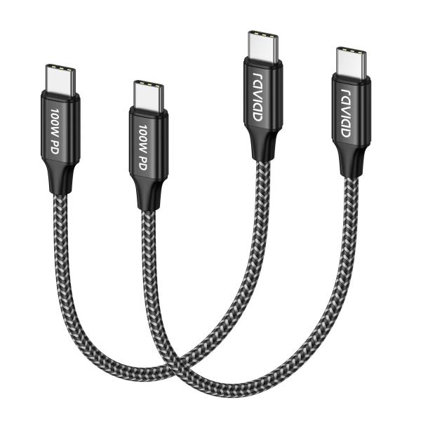 RAVIAD USB Type C ケーブル 短い 30CM 2本セット USB-C &amp; USB-C...