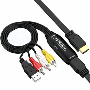 RCA to HDMI 変換コンバーター AV to HDMI 変換コンバーター RCA コンポジット 3色端子 hdmi 変換アダプタ 1080P/