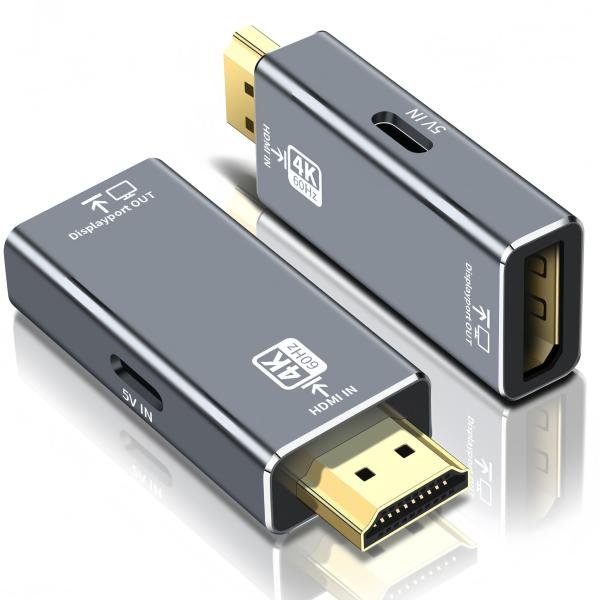 HDMI - DisplayPort アダプタ（単方向伝送 逆方向に非対応) 4K@60Hz HDM...