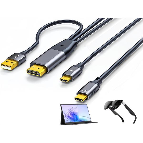 HDMI to Type-C 変換ケーブル [4K@60Hz] 2M USB-C給電 HDMI to...