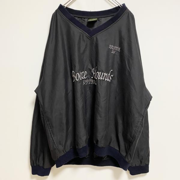 古着 used　WP　長袖Vネックナイロンプルオーバー　ロゴ刺繍　Booze Hounds　ソフトボ...