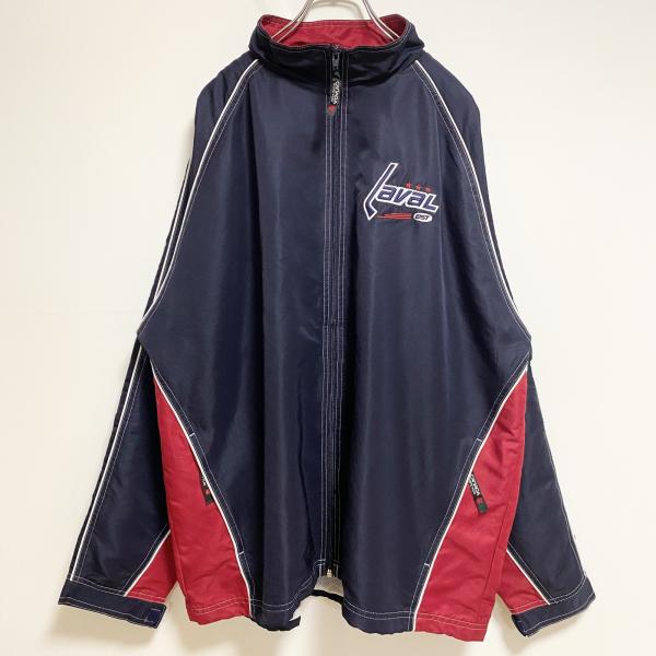 古着 used　Canada Sportswear　長袖ハイネックナイロンジャケット　ワンポイント刺...