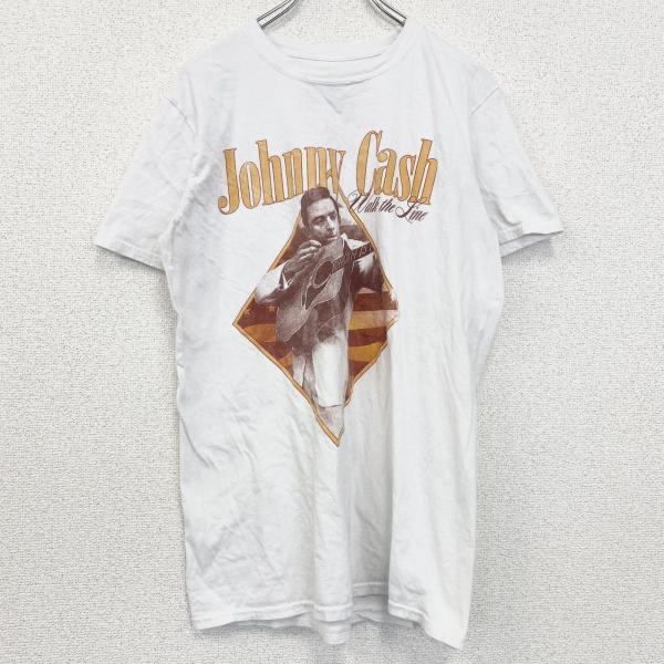 johny Cash　ジョニー・キャッシュ　半袖アーティストTシャツ　音楽　ミュージシャン　白　ホワ...