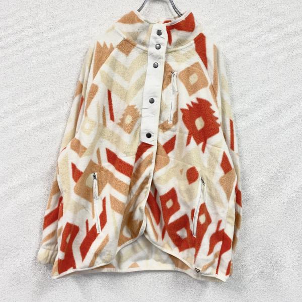 LIV　フリースジャケット　総柄　ベージュ　XLサイズ　古着