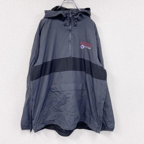 古着 used　SPORT TEK　アノラックパーカー　灰色　ダークグレー　2XLサイズ