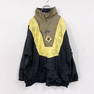 80s〜　Costa picante Spain　ハーフジップナイロンプルオーバージャケット　イエロー　XLサイズ　古着