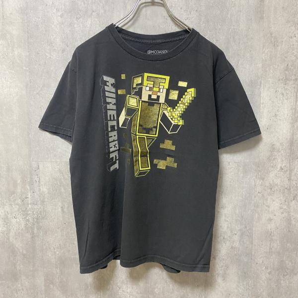 古着 used　MINECRAFT　マインクラフト　半袖ゲームプリントTシャツ　オフィシャル　黒　ブ...