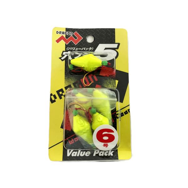 特価 マルシン漁具 6号 穴ブラ５ (５ヶ入) イエロー 6号