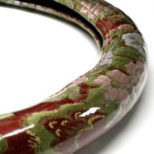 極太ハンドルカバー フローラル 軽自動車用 ステアリングカバー 金華山 モケット 軽四 軽トラ 花籠...