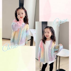 子供服 カーディガン 虹色 女の子 韓国 風 ...の詳細画像4