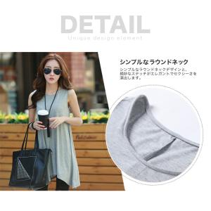 韓国風 タンクトップ ノースリーブ レディース...の詳細画像1