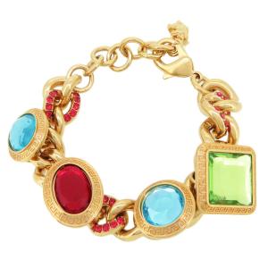 ヴェルサーチ ストーン チェーン ブレスレット #20 GP レディース VERSACE 中古 【ジュエリー】