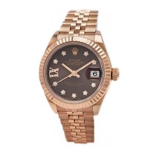 ロレックス レディ デイトジャスト Brown 9P diamond 279175G 自動巻き ピンクゴールド レディース ROLEX 中古 【時計】｜turuya783