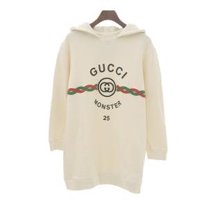 グッチ ロゴ 刺繍 パーカー 696864 ユニセックス アイボリー GUCCI 中古 【アパレル・小物】｜turuya783