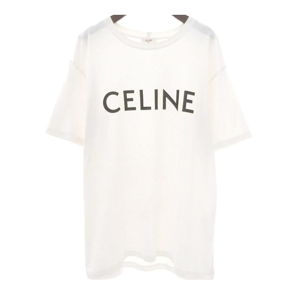 セリーヌ ロゴ プリント Tシャツ 2X681671Q メンズ ホワイト CELINE 中古 【アパ...