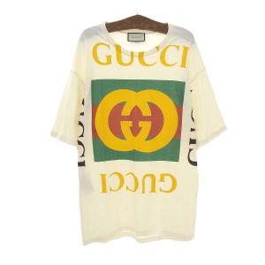 グッチ ヴィンテージロゴ オーバーサイズ Tシャツ 539080 メンズ アイボリー GUCCI 中古 【アパレル・小物】｜turuya783