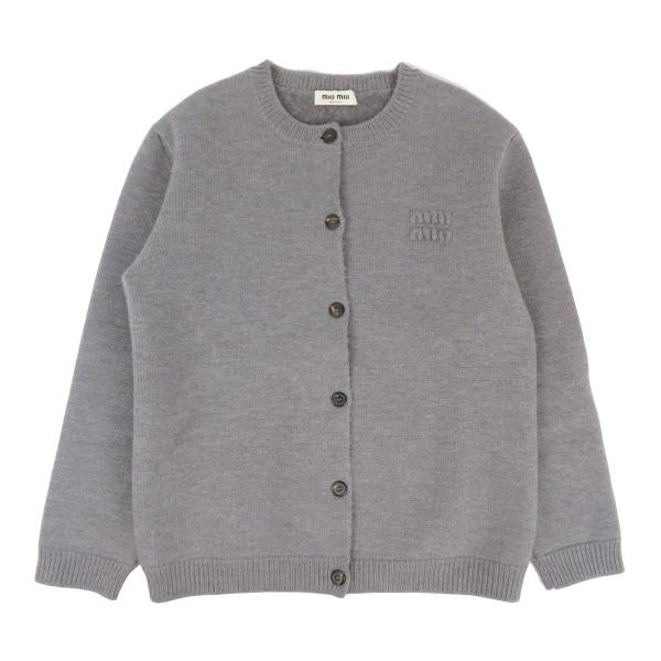 ミュウミュウ ロゴ カーディガン MMF796 S232 13JS メンズ グレー MIUMIU 中...