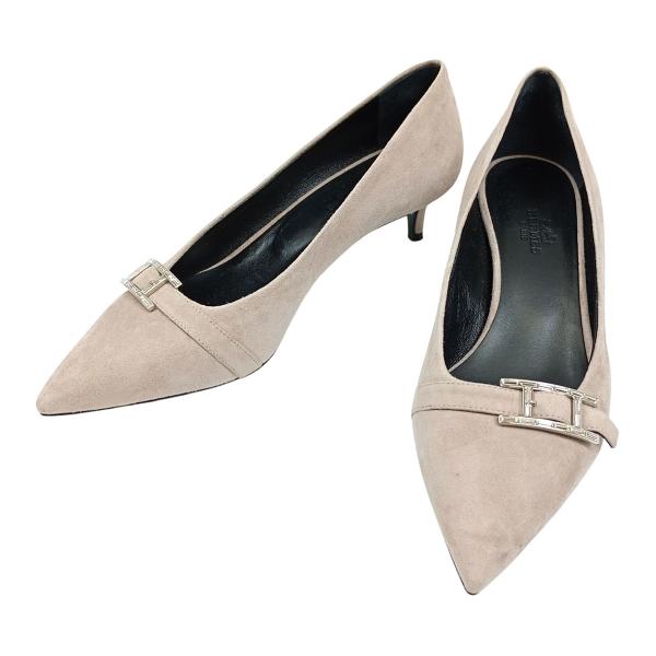 エルメス ブラッシュ40 アピ バックル パンプス レディース ピンクベージュ HERMES 中古 ...