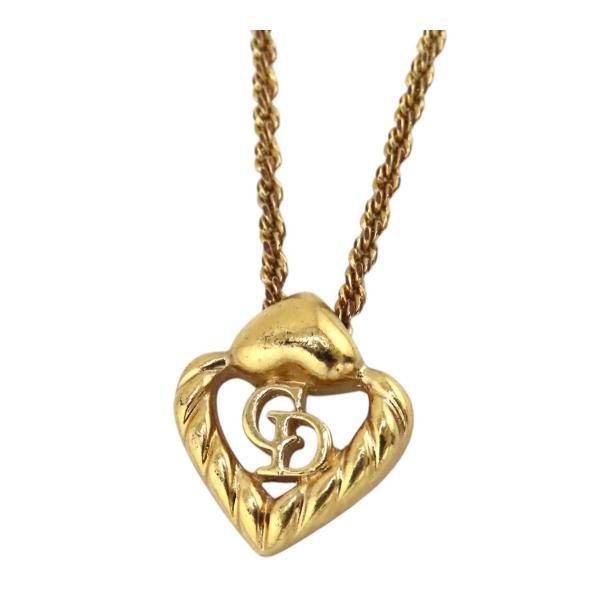 ディオール ロゴ ハート ネックレス GP ユニセックス ゴールドカラー Dior 中古 【アパレル...