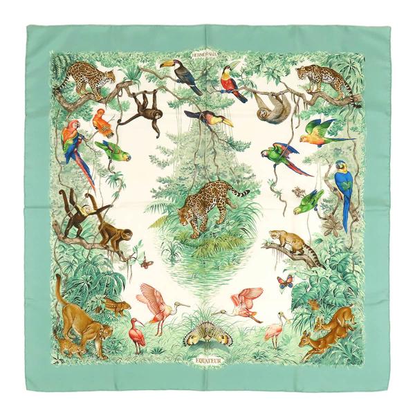 エルメス カレ 90 EQUATEUR 赤道直下 ユニセックス グリーン系 HERMES 中古 【ア...