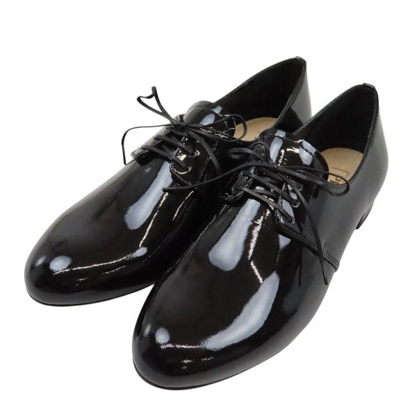 プラダ エナメル レースアップシューズ レディース ブラック PRADA 中古 【アパレル・小物】