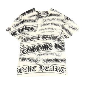 クロムハーツ コムデギャルソン スクロールラベル プリント Tシャツ OT-T022 メンズ ホワイト CHROME HEARTS 中古 【アパレル・小物】