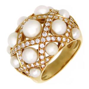 シャネル バロックコレクション パール ダイヤモンド リング #53 750 (K18YG) レディース CHANEL [美品] 中古 【ジュエリー】