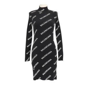 バレンシアガ ロゴ 総柄 ワンピース 595196 レディース ブラック BALENCIAGA 中古 【アパレル・小物】