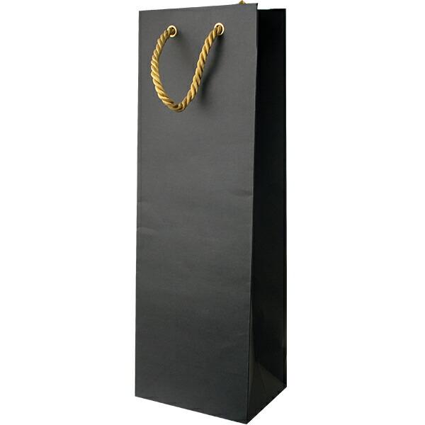 1本ギフト箱用手提げ袋（化粧箱用）　ブラック　ハイグレードタイプ(150mmX110mmX450mm...