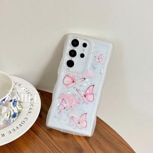 蝶柄 キラキラ Galaxy A55 5G ケ...の詳細画像3