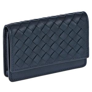 ボッテガヴェネタ BOTTEGA VENETA カードケース 名刺入れ 新品 イントレチャート メンズ レディース 529121 V4651 4013 ネイビー プレゼント｜tutto-brand