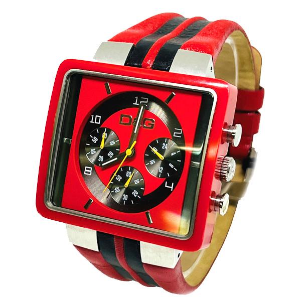 D&amp;G ドルチェ＆ガッバーナ 腕時計 時計 クロノグラフ メンズ レディース DW0064 レッド