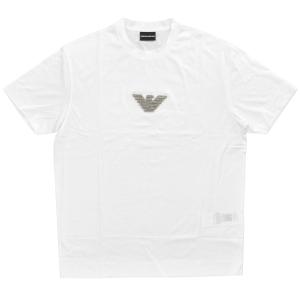 エンポリオアルマーニ EMPORIO ARMANI Tシャツ 半袖Tシャツ イーグルマーク クールネック メンズ 3L1TCD 1JUVZ 0128 ホワイト｜tutto-brand
