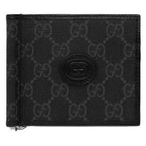 グッチ GUCCI マネークリップ 二つ折り財布 新品 メンズ GGスプリーム 700686 92TCF 1000 ブラック プレゼント｜tutto-brand