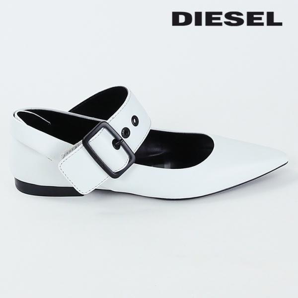 ディーゼル DIESEL フラットパンプス 靴 レディース ヤギ革 本革 2WAY ストラップ D-...