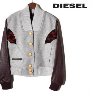 ディーゼル DIESEL ジャンパージャケット レディース 袖レザー切替 異