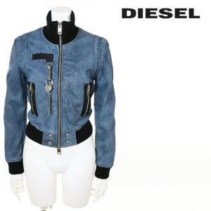 ディーゼル DIESEL レザージャケット レディース 羊革 本革 インディゴ